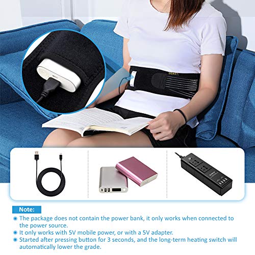 Doact Térmica de Cinturón con Espalda Terapia de Calefacción Eléctrico, Cojín para Artritis en la Zona de la Espalda, Dolor, de la Terapia de Calor Wrap Incluye Cable de Carga de 1.5m USB