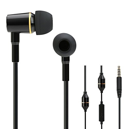 docooler FC12 Estéreo de Música Auriculares de Tubos de Aire de 3,5 mm Anti Radiación de Auriculares Auriculares In-Ear con Micrófono Negro para Smart Phones de Sobremesa Portátil Tablet PC