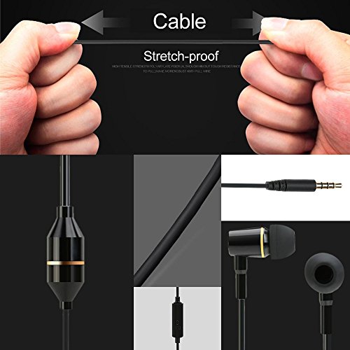 docooler FC12 Estéreo de Música Auriculares de Tubos de Aire de 3,5 mm Anti Radiación de Auriculares Auriculares In-Ear con Micrófono Negro para Smart Phones de Sobremesa Portátil Tablet PC