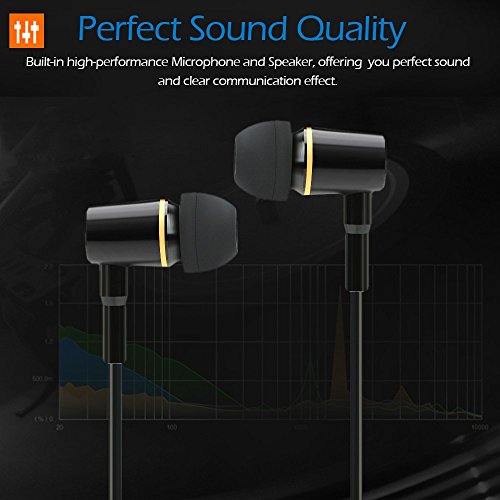 docooler FC12 Estéreo de Música Auriculares de Tubos de Aire de 3,5 mm Anti Radiación de Auriculares Auriculares In-Ear con Micrófono Negro para Smart Phones de Sobremesa Portátil Tablet PC