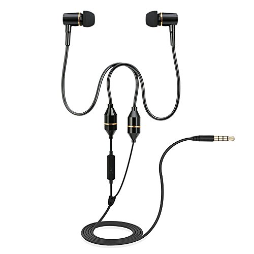 docooler FC12 Estéreo de Música Auriculares de Tubos de Aire de 3,5 mm Anti Radiación de Auriculares Auriculares In-Ear con Micrófono Negro para Smart Phones de Sobremesa Portátil Tablet PC