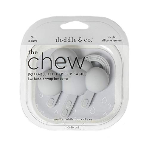 Doddle Co, The Chew Looks Like Rain, Mordedor para Bebé con Burbujas de Juego 100% Silicona, Refrigerante, Calma el Dolor de Encías, sin BPA