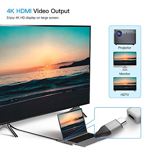 dodocool 7-en-1 Hub USB C para MacBook Pro 2018/2019/MacBook Air 2019/2018 (4K Video HD, Lector de Tarjetas SD/TF, USB C Power Delivery, 3 SuperSpeed USB 3.0) Adaptador Tipo C Soporte Thunderbolt 3