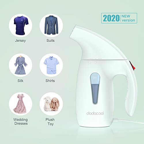 dodocool Plancha Vertical Vapor,La última Tecnología En 2020, Steamer Portatil, Plancha de Mano Eliminación Rápida de Calor y Arrugas, Diseño de Baffle Prevenir Escupe Agua, Hogar y Viajes (180ML)