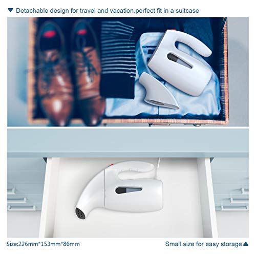 dodocool Plancha Vertical Vapor,La última Tecnología En 2020, Steamer Portatil, Plancha de Mano Eliminación Rápida de Calor y Arrugas, Diseño de Baffle Prevenir Escupe Agua, Hogar y Viajes (180ML)