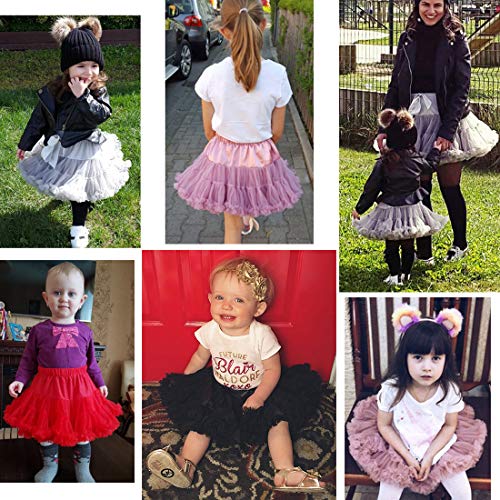 DoGeek Tutu Falda de Capas de Volantes Falda de Tul de Petticoat Tutú para Niñas Altura:130-140CM 8-10 años Blanco