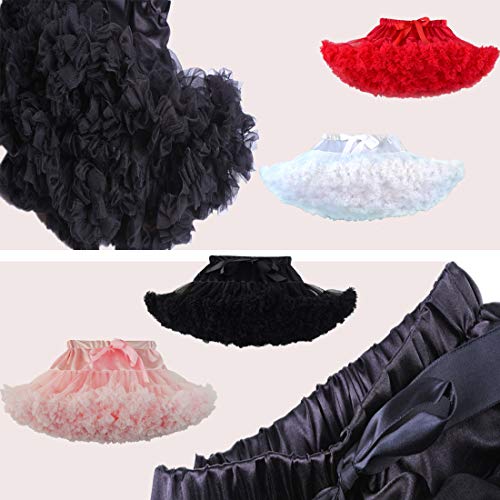 DoGeek Tutu Falda de Capas de Volantes Falda de Tul de Petticoat Tutú para Niñas Altura:130-140CM 8-10 años Blanco