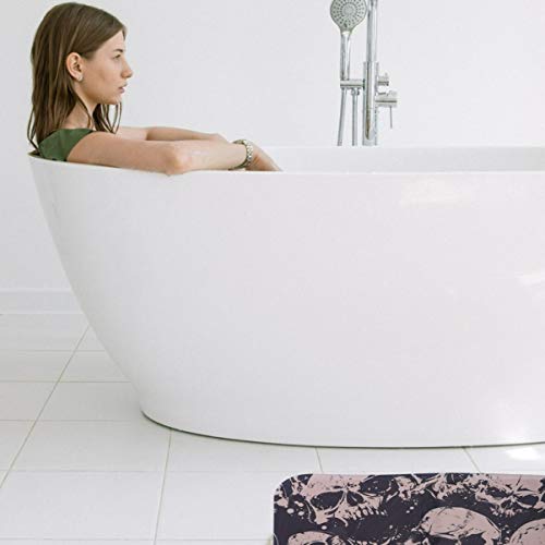 DOITOOL Felpudo de Halloween Patrón de Calavera Alfombra de Piso Antideslizante Súper Absorbente Entrada Gótica Alfombra de Pasillo Alfombra de Zapatos para La Decoración de La Cocina del