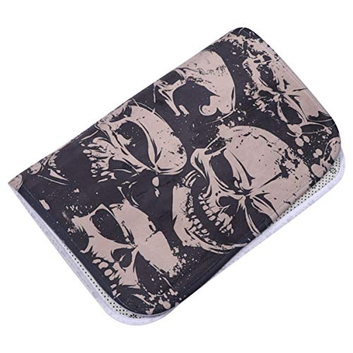 DOITOOL Felpudo de Halloween Patrón de Calavera Alfombra de Piso Antideslizante Súper Absorbente Entrada Gótica Alfombra de Pasillo Alfombra de Zapatos para La Decoración de La Cocina del