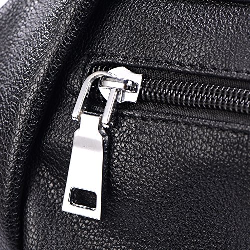 DonDon Mujeres Mochila de Piel PU con Remaches Estrella Statement Negro