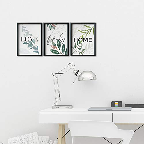 DONLETRA® Set de 3 Láminas Decorativas Nórdicas de LOVE/FAMILY/HOME para Enmarcar - A3 A4 - Decoración de Pared - Cuadros Modernos en Lienzo sin Marco, LSM-SET3-005 (A3)