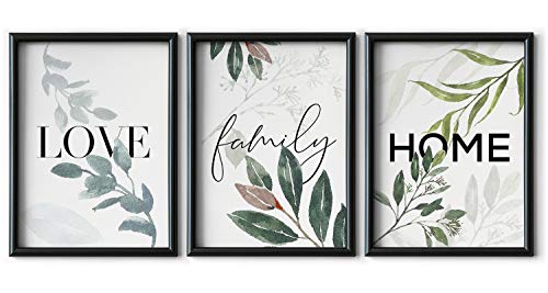 DONLETRA® Set de 3 Láminas Decorativas Nórdicas de LOVE/FAMILY/HOME para Enmarcar - A3 A4 - Decoración de Pared - Cuadros Modernos en Lienzo sin Marco, LSM-SET3-005 (A3)