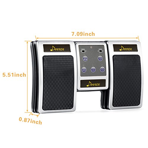 Donner Bluetooth Cambiador de Página Pedal de Música para iPad / Tableta Android / MAC / PC Color Plata