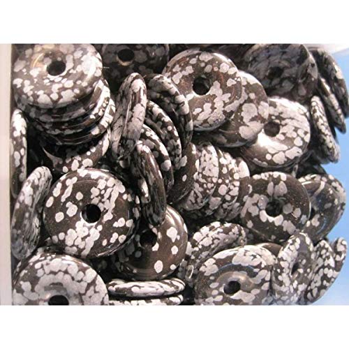 Donut Pequeño de Obsidiana Nevada para Colgante Minerales y Cristales, Belleza energética, Meditacion, Amuletos Espirituales