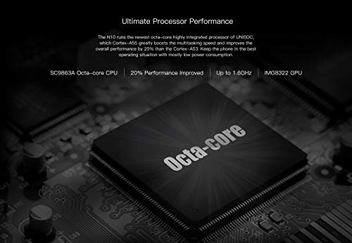 DOOGEE N10 Smartphone Móvil Libre - 5.84 Pulgadas FHD + (1080 * 2280) Teléfono Android 8.0 4G con Pantalla en U, 1.6GHz Octa Core 3GB + 32GB, Cámara Triple 16MP + 16MP + 13MP, Dual SIM - Púrpura