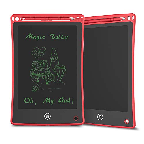 Doosl Tableta de Escritura LCD, Tableta para Escribir y Hacer Bocetos de 8,5 Pulgadas - Tableta de Escritura Mini Pad Tableta de Dibujo para uso en la Escuela, el Hogar, la Oficina y los Viajes - Rojo