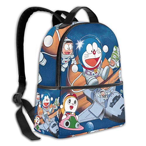 Doraemon - Mochila para estudiantes, unisex, diseño de dibujos animados, 14,5 x 30,5 x 12,7 cm