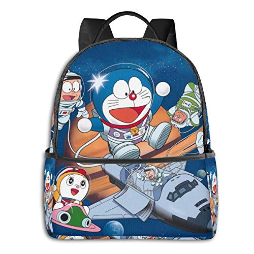 Doraemon - Mochila para estudiantes, unisex, diseño de dibujos animados, 14,5 x 30,5 x 12,7 cm