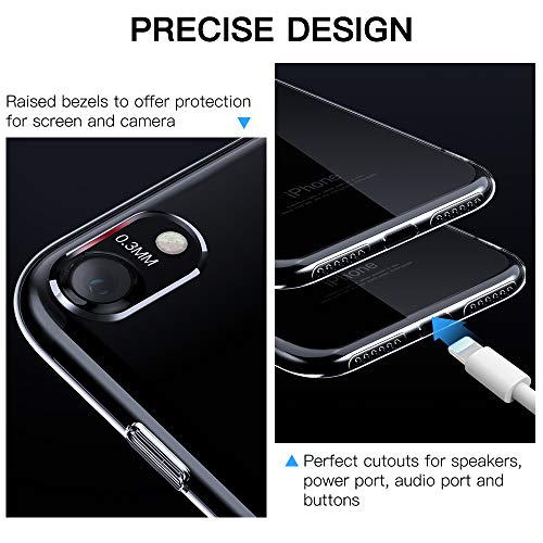 DOSMUNG Funda para iPhone SE 2020 iPhone 7/8, Ultra Fina Suave TPU Carcasa, Anti- Choques, Anti- Arañazos, Protección a Bordes y Cámara, Carcasa para iPhone 7/8/SE 2020