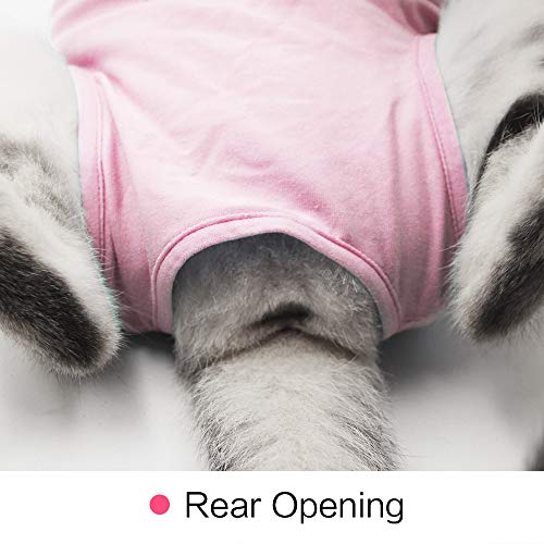 Dotoner Gatos Traje de recuperación Profesional para heridas Abdominales o Enfermedades de la Piel Alternativo para Gatos y Perros después de la cirugía Ropa para el hogar(Rosa,m)