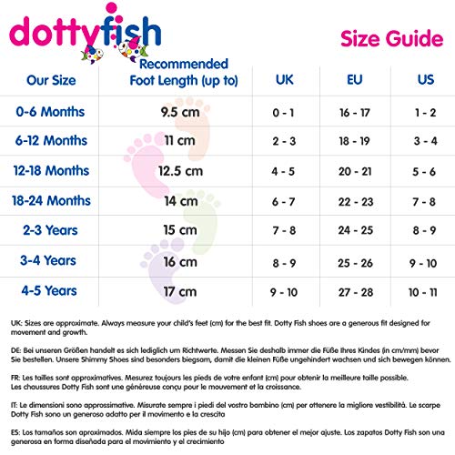 Dotty Fish Zapatos de Cuero Suave para bebés. Antideslizante. Pajaritos Rosados. 6-12 Meses (19 EU)