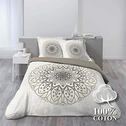 DOUCEUR D'INTERIEUR - Juego de Funda nórdica de algodón, Multicolor, 220 x 240 cm, algodón, Multicolor, 240 x 220 cm