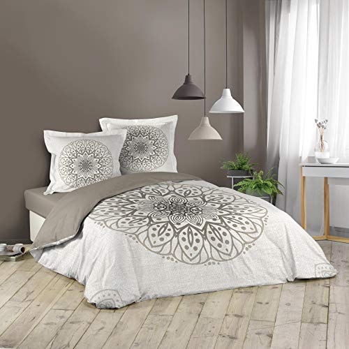 DOUCEUR D'INTERIEUR - Juego de Funda nórdica de algodón, Multicolor, 220 x 240 cm, algodón, Multicolor, 240 x 220 cm