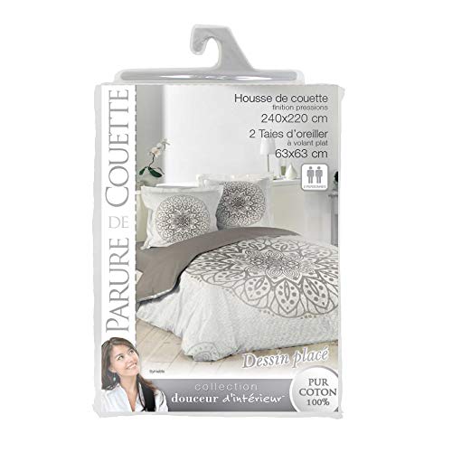 DOUCEUR D'INTERIEUR - Juego de Funda nórdica de algodón, Multicolor, 220 x 240 cm, algodón, Multicolor, 240 x 220 cm