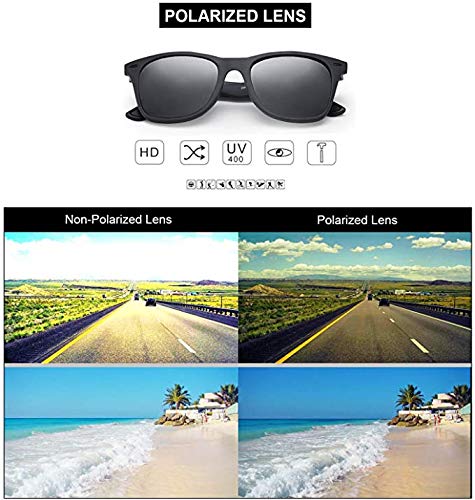 DOVAVA Gafas De Sol Para Hombre Polarizada UV Protección,Adecuadas ara Ciclismo Viajar Conducir Pesca (Negro)