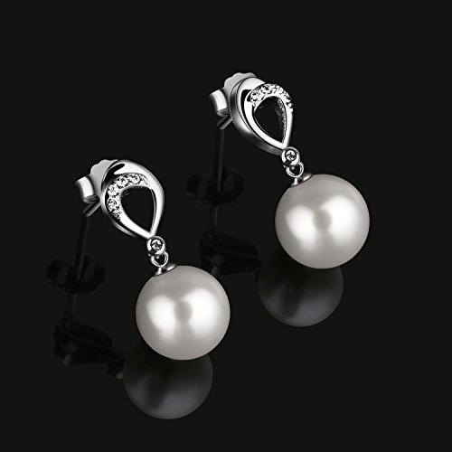 D.Perlla Mujer Pendientes Plata de Ley 925"Te amo por siempre" con Para Regalos Originales