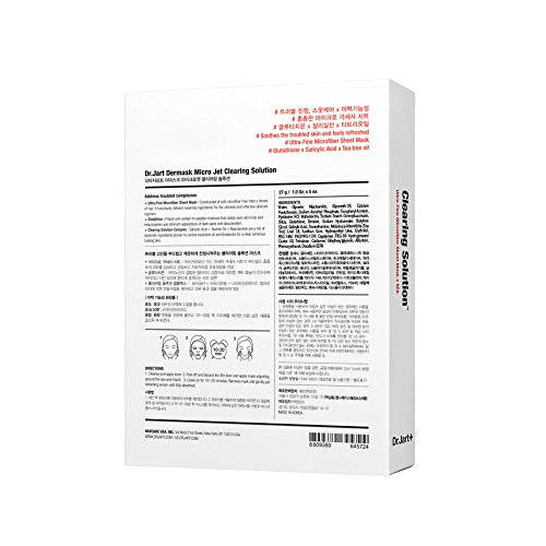 Dr. Jart Dermask Micro Jet Clearing Solution Hoja de mascarilla, 5 unidades