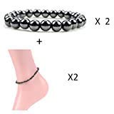Dr kao 2 unidades magnético pulseras y 2 unidades magnético pulsera magnética de tobilleras para mujeres de la terapia magnética tobilleras magnética pulseras para las mujeres regalos para ella
