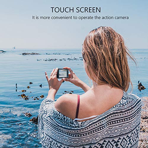 Dragon Touch Cámara Deportiva 4K 16MP WiFi Pantalla Táctil Cámara de Acción con Control Remoto 170°Gran Angular Cámara Sumergible Acuática 30m 2 Baterías y Kit de Accesorios(Vision 3 Pro)