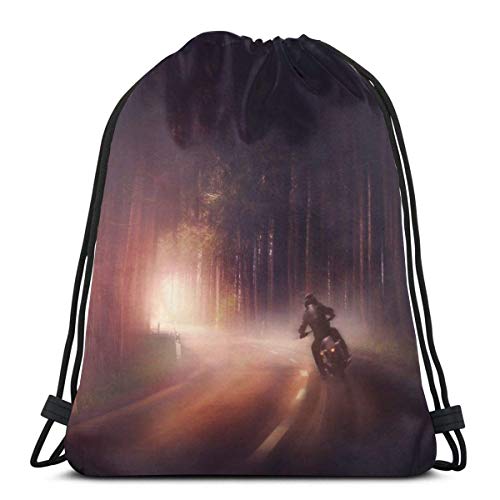 Drawstring Backpack Bag,Cinch Sack,Gym Sack,for Girls Or Men Shopping,Sport,Gym,Yoga,School,Motorcycle Art