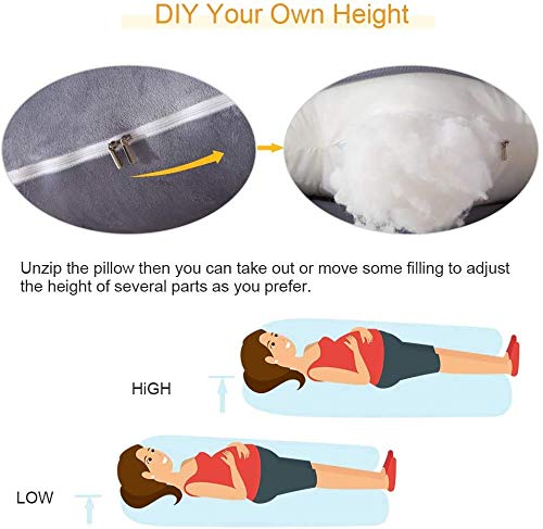 Dream night Almohada de Embarazo, Almohada de Maternidad en Forma de U para Mujeres Embarazadas148 x 75 x 20 cm