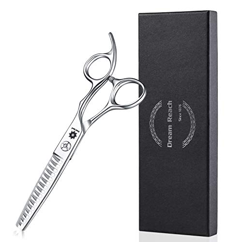 Dream ReachTijeras de corte de pelo Dream Reach Professional de 6 pulgadas, tijeras de entresacar japonesas 440C de acero para hombres y mujeres, corte para salón/barbero/hogar, Antler Dientes 02