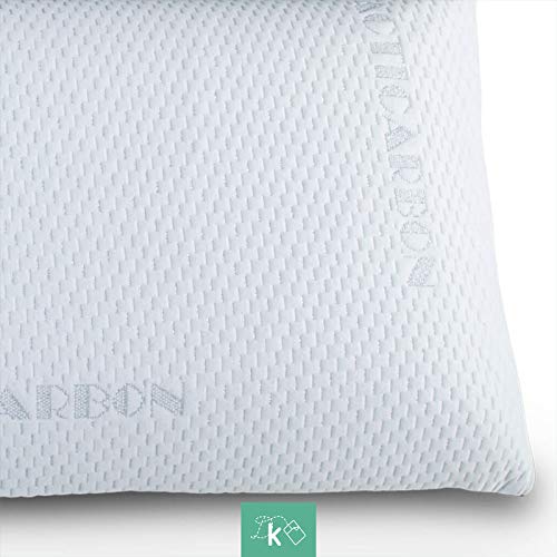 Dreaming Kamahaus Almohada viscoelástica Carbono Activo 135cm | Núcleo indeformable | Hilo de Plata | Microperforada | Antiestrés | Funda con 2 Caras Invierno/Verano |