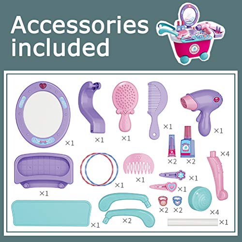 Dreamon Caja de Maquillaje y joyería Pretender Juguete Juego de Roles Juego Educativo y Regalos para niños más de 3 4 5 6 años