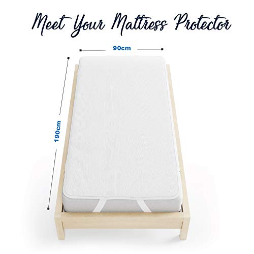 Dreamzie - Cubre Colchon 90 x 190 cm Impermeable con 4 Esquinas Elásticas - Protector de Colchón de Algodon Transpirable - 15 Años de Garantia