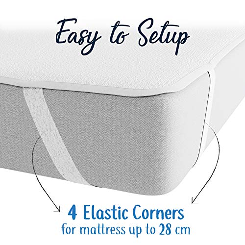 Dreamzie - Cubre Colchon 90 x 190 cm Impermeable con 4 Esquinas Elásticas - Protector de Colchón de Algodon Transpirable - 15 Años de Garantia
