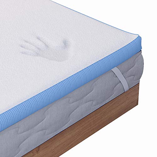 Dreamzie - Topper Colchón Viscoelástico 135 x 190 cm - 5 cm Espuma de Alta Densidad 45 kg/m3 Efecto Memoria Ergonómica - 4 Grande Esquinas 30cm - Certificación Oeko Tex