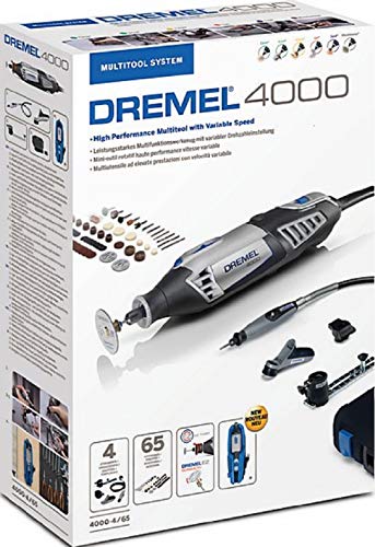 Dremel 4000-4/65 175 W, flexible, 65 accesorios, circular y paralelas sastre, plataforma shaping, precisión mango, estuche, F0134000JP