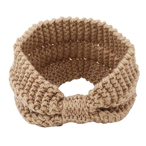 DRESHOW 6 Piezas Crochet Arco Turbante Knit Diadema Mujer Invierno Vendas Elasticas Anchas Tejida Lana Cintas Para El Pelo Banda de pelo más cálido