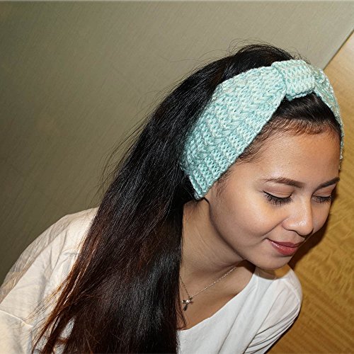 DRESHOW 6 Piezas Crochet Arco Turbante Knit Diadema Mujer Invierno Vendas Elasticas Anchas Tejida Lana Cintas Para El Pelo Banda de pelo más cálido