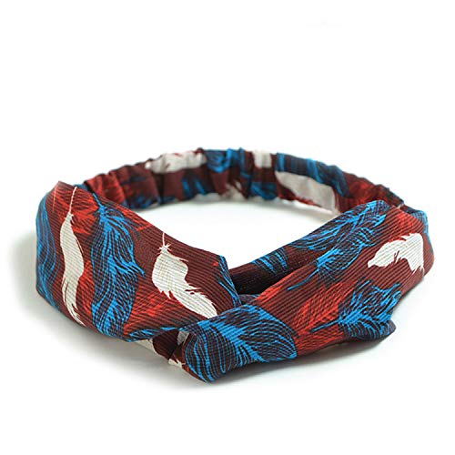 DRESHOW Boho Diademas para Mujeres Flor Vintage Impreso Criss Cross Anudado Elástico Banda para el Cabello Stretchy Head Wrap Twisted Accesorios para el Cabello Lindo Paquete de 10