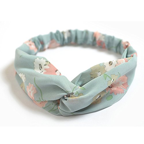 DRESHOW Boho Diademas para Mujeres Flor Vintage Impreso Criss Cross Anudado Elástico Banda para el Cabello Stretchy Head Wrap Twisted Accesorios para el Cabello Lindo Paquete de 10