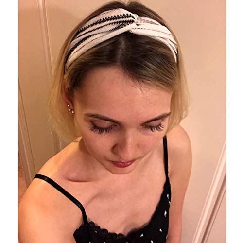 DRESHOW Boho Diademas para Mujeres Flor Vintage Impreso Criss Cross Anudado Elástico Banda para el Cabello Stretchy Head Wrap Twisted Accesorios para el Cabello Lindo Paquete de 10