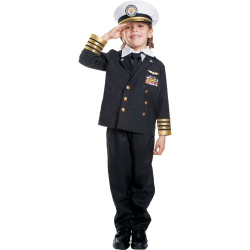 Dress Up America Disfraz de Almirante Azul Marino para niños