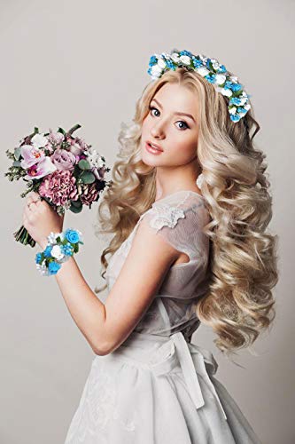 dressfan Guirnalda de Flores Diadema de Flores Muñeca Novia Nupcial Dama de Honor Niñas Headwear Ajustable