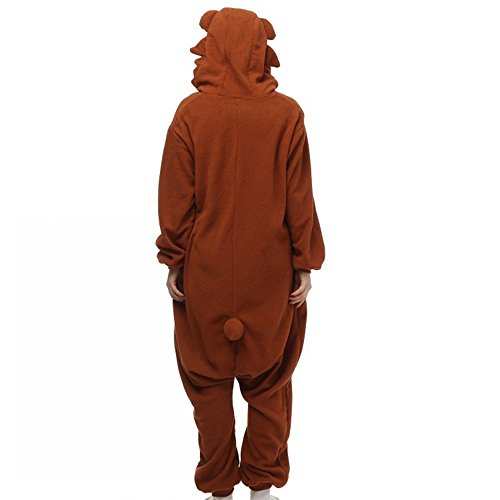 dressfan Pijamas de Animales Disfraces de Animales Oso Traje de Cosplay Pijamas de Oso de Café Niño Adulto